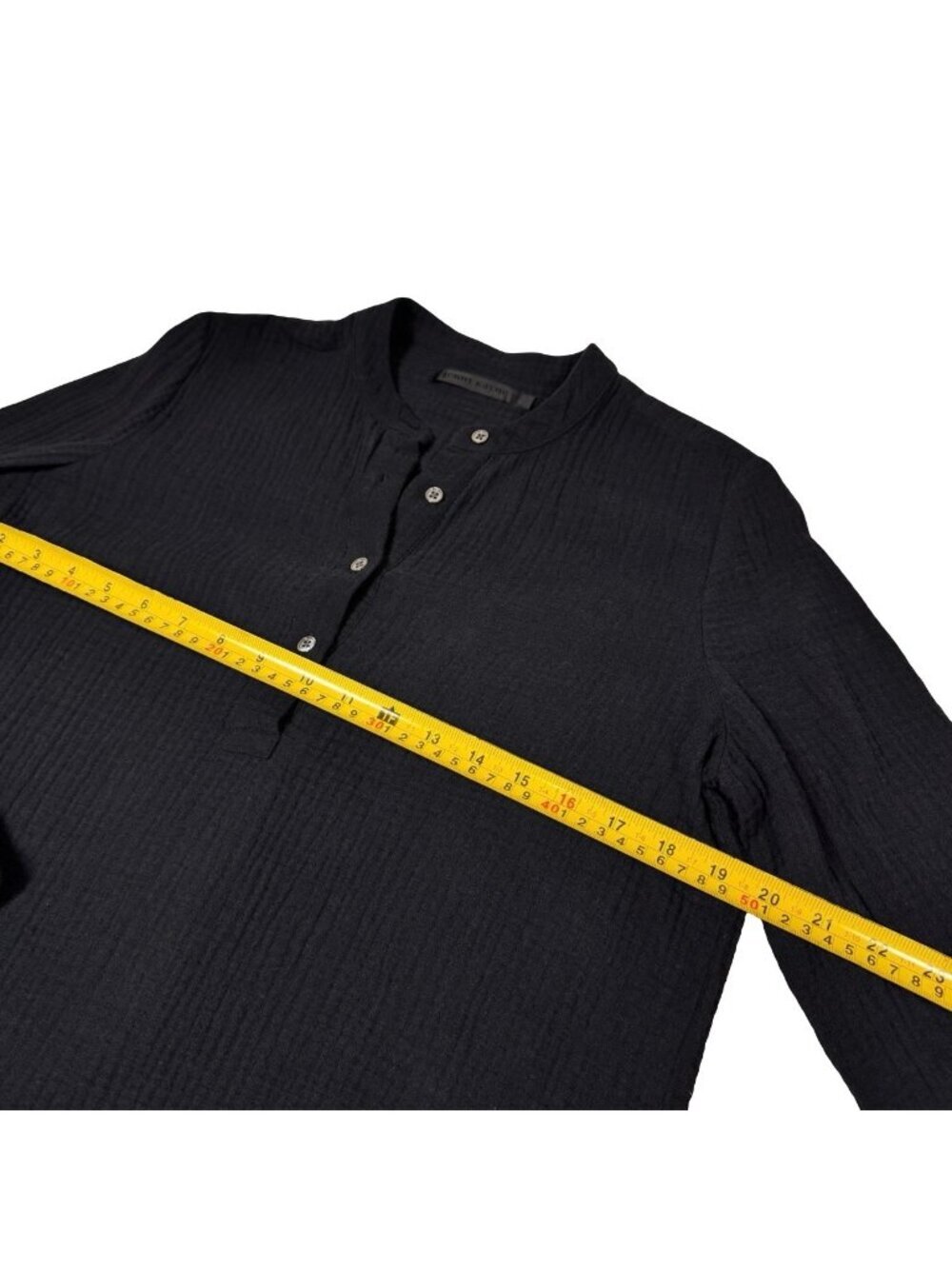 Jenni Kayne Henley Gauze Shirt Sz S Black Cotton Oversized Minimalist - Picture 7 of 9